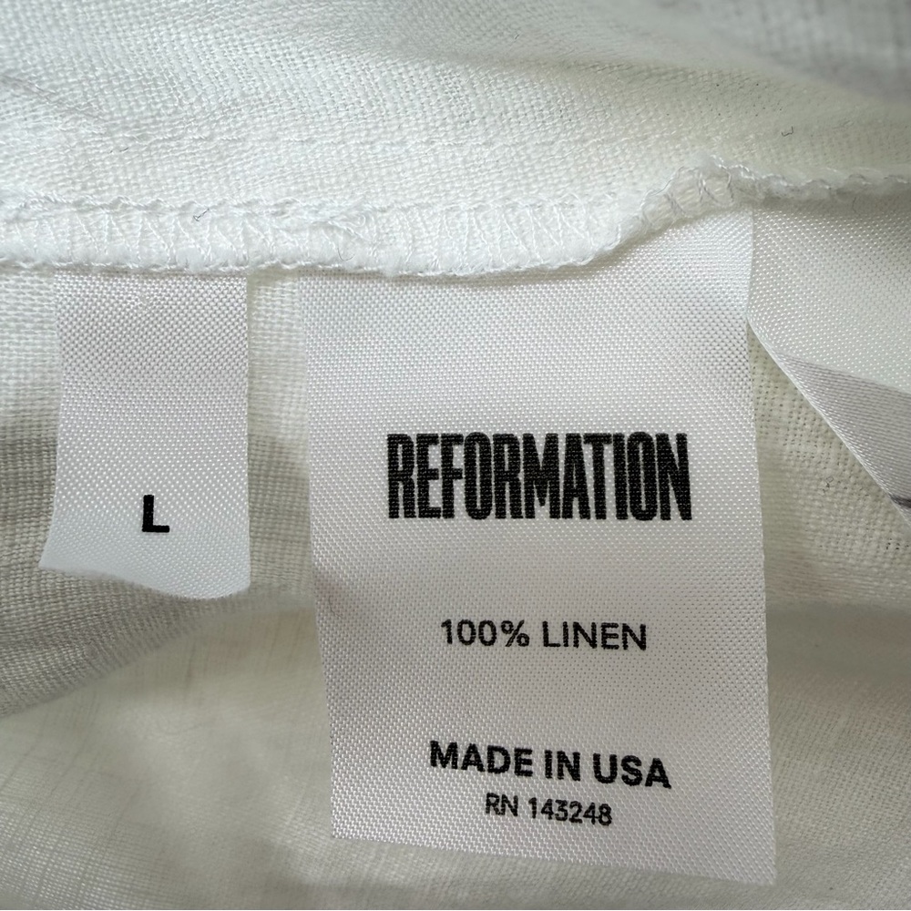 Reformation 100% Linen Layered Sleeveless Halter Style Top White Size L - Picture 9 of 10